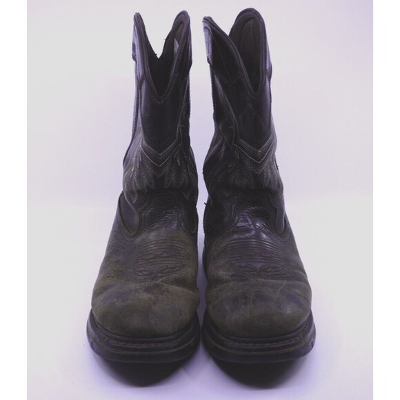 Rocky Iron Skull Waterproof Western Boot - Soft Toe Mens 9 M Brown Pull On - Picture 2 of 6